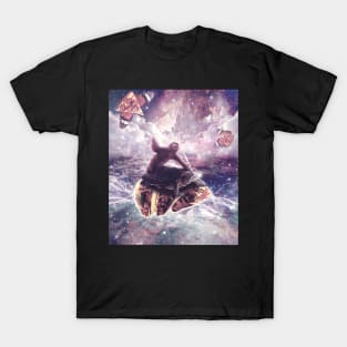 Space Sloth Riding Turtle Unicorn - Pizza & Taco T-Shirt